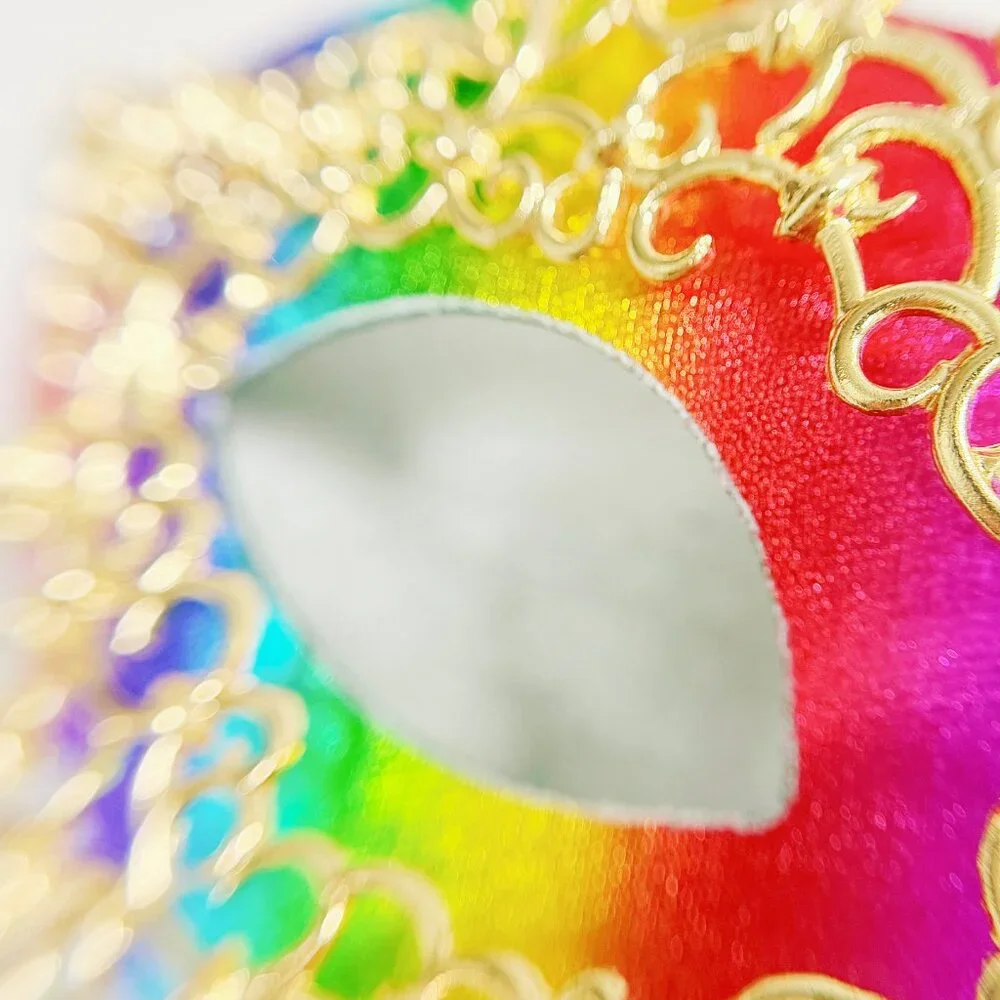 Rainbow masquerade mask, cosplay mask, Halloween mask, Venetian mask, Prom mask